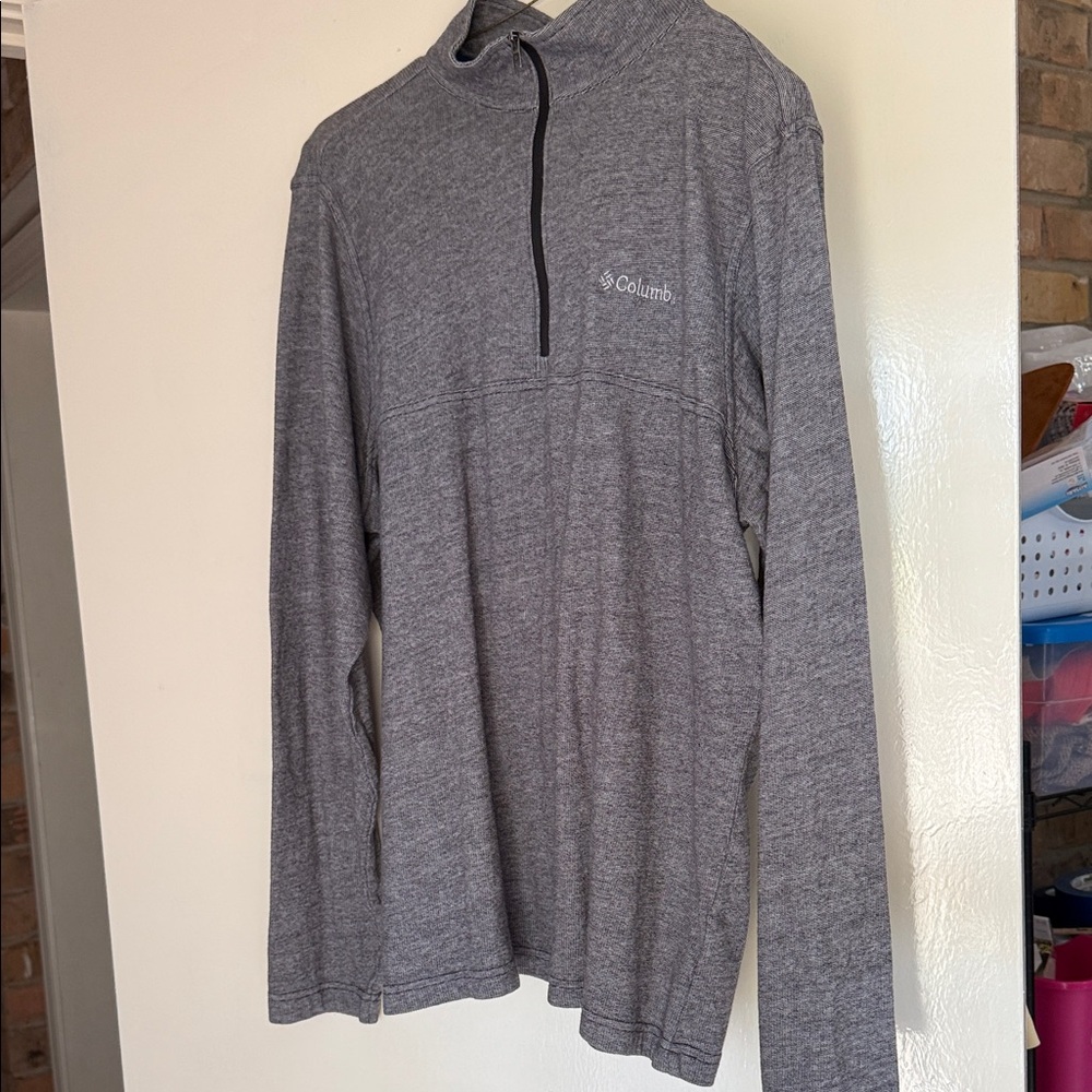 Columbia Heather Gray Half-Zip Long Sleeve Pullover